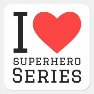 Adesivo Quadrado Adoro série de super-heróis