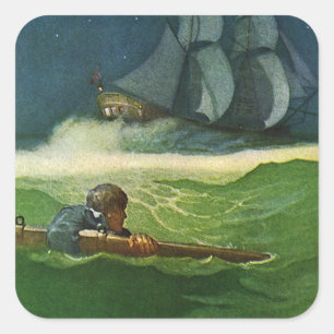 Adesivo Quadrado Adrift no Sea Sticker