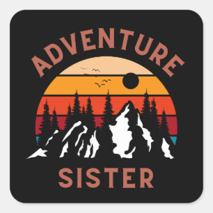 Adesivo Quadrado Adventure Sister