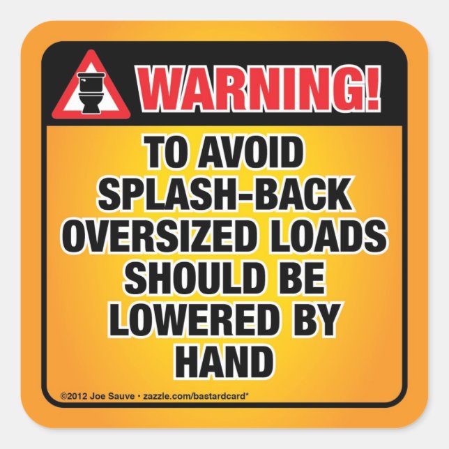 Adesivo Quadrado ADVERTÊNCIA - Evite o banheiro de abertura para tr (Frente)