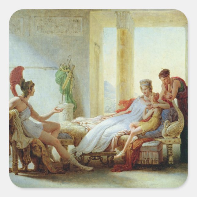Adesivo Quadrado Aeneas contando a Dido do desastre em Troia (Frente)