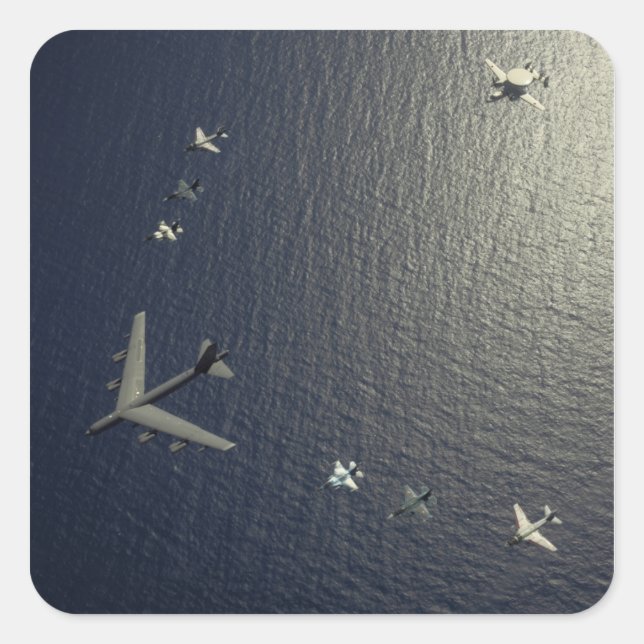 Adesivo Quadrado Aeronave da Força Aérea B-52 dos EUA (Frente)