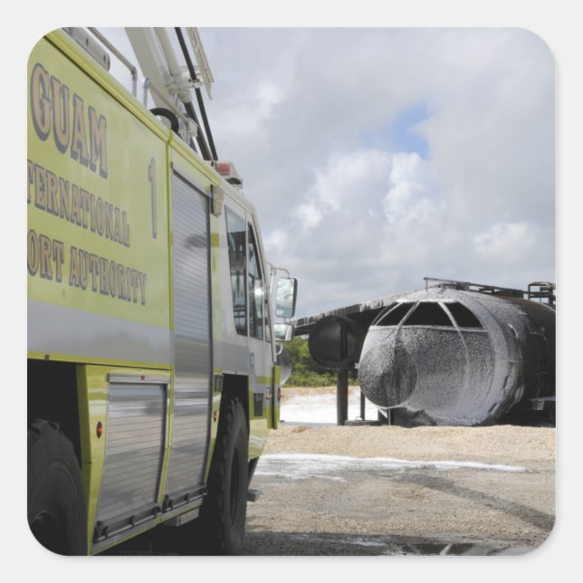 Adesivo Quadrado Aeroporto WONPAT de Guam (Frente)