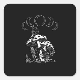 Adesivo Quadrado Aesthetic Goblincore e Cottagecore Cogumelo Aconch