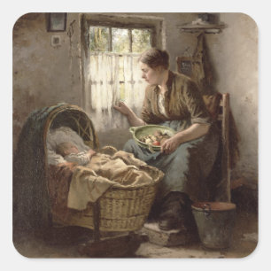 Adesivo Quadrado Afetação materna (óleo na canvas)