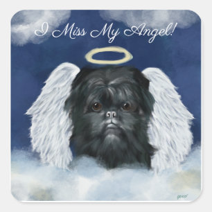 Adesivo Quadrado Affenpinscher Anjo