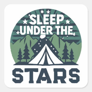 Adesivo Quadrado Afirmações engraçadas de acampamento