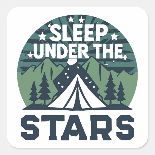 Adesivo Quadrado Afirmações engraçadas de acampamento (Frente)