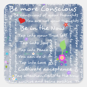 Adesivo Quadrado Afirmações positivas espirituais