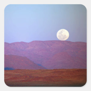 Adesivo Quadrado África, Namíbia, Sossusvlei. Uma lua cheia repousa
