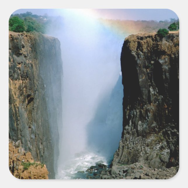 Adesivo Quadrado África, Zâmbia, Parque Nacional Victoria Falls. (Frente)