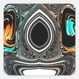 Adesivo Quadrado African Ethnic Doodle Zebra texturou Art Impressão