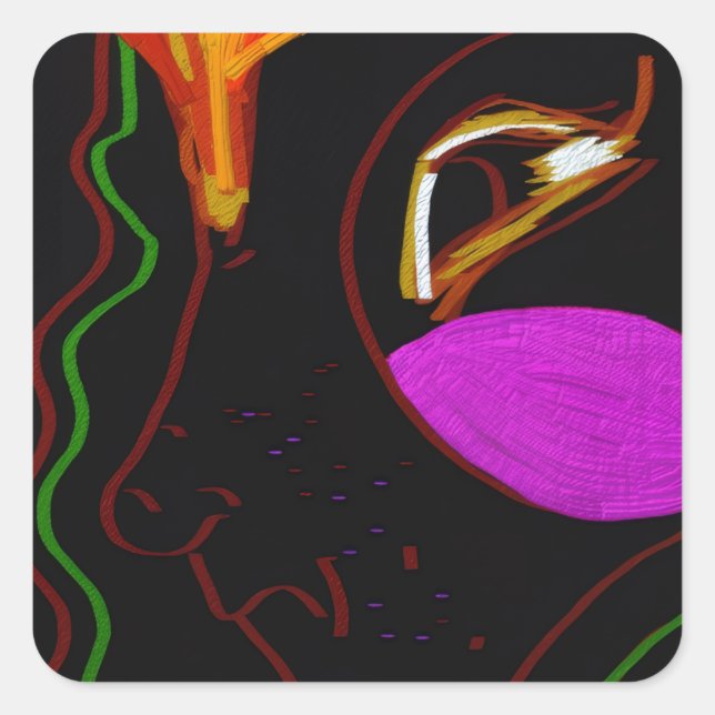 Adesivo Quadrado African Phoenix Rising Square Stickers (Frente)