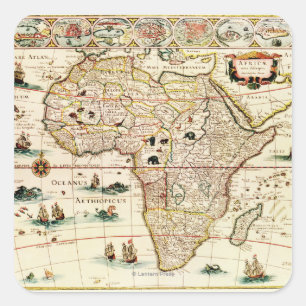Adesivo Quadrado AfricaPanoramic MapAfrica 2