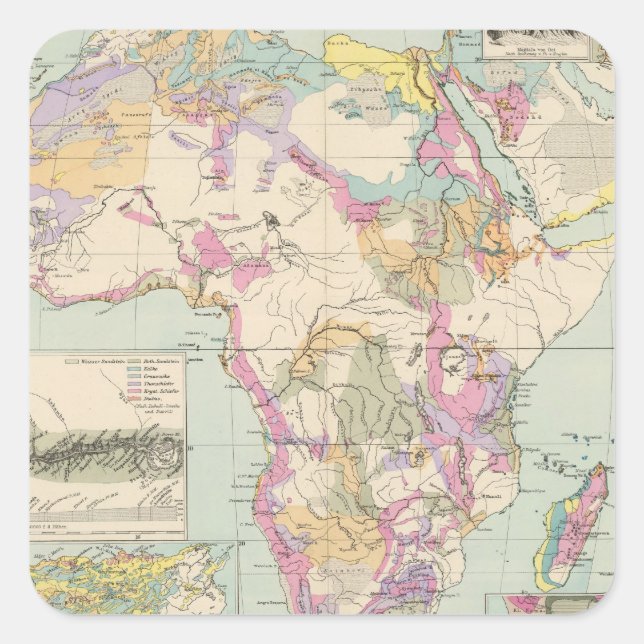 Adesivo Quadrado Afrika - Mapa Atlas da África (Frente)