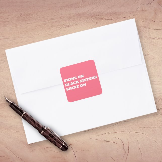 Adesivo Quadrado Afro-Americano de Vinheta Motivacional (shine on sticker)