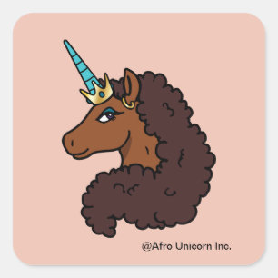 Adesivo Quadrado Afro Unicorn Único