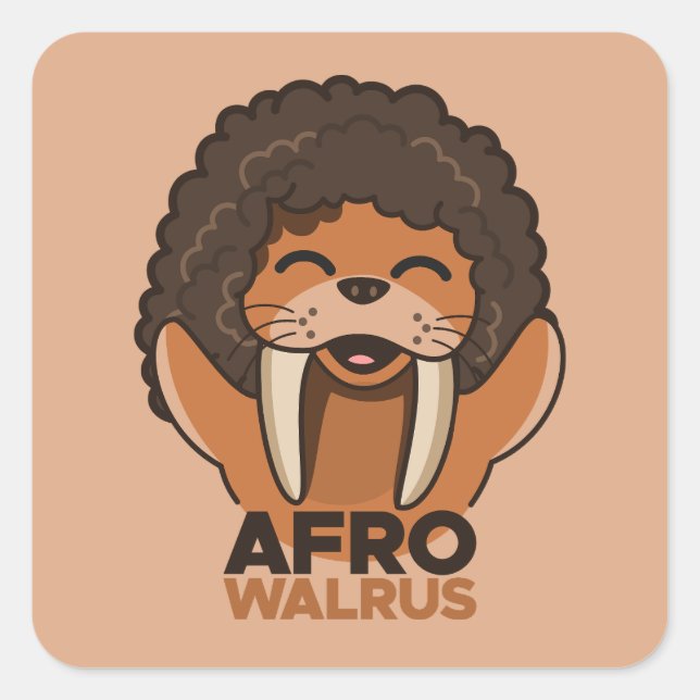 Adesivo Quadrado Afro Walrus (Frente)