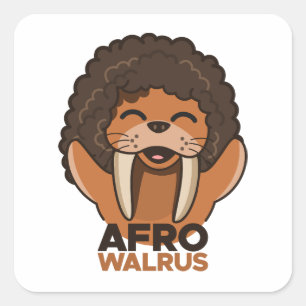 Adesivo Quadrado Afro Walrus