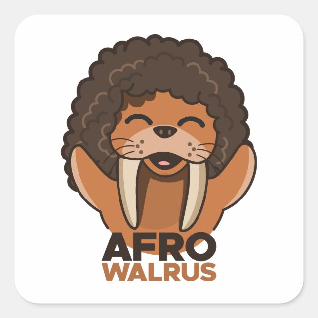 Adesivo Quadrado Afro Walrus (Frente)