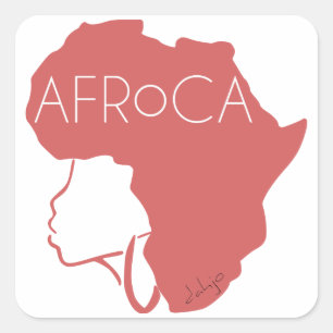 Adesivo Quadrado AFROCA. AFRO mais ÁFRICA (fêmea)