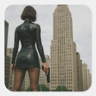 Adesivo Quadrado Agentin Black Poster