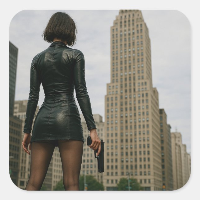 Adesivo Quadrado Agentin Black Poster (Frente)