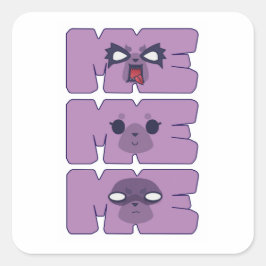 Adesivo Quadrado Aggrestuko! Faces Sticker