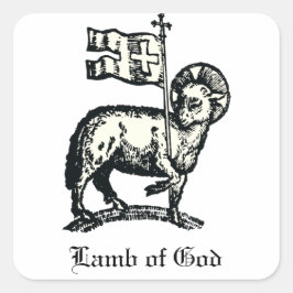 Adesivo Quadrado Agnus Dei O Cordeiro Pascal de Deus Arte Fina