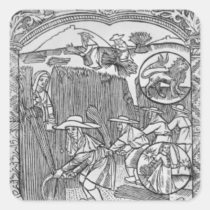 Adesivo Quadrado Agosto, colhendo, Leo