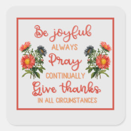 Adesivo Quadrado Agradecido, alegre e alegre