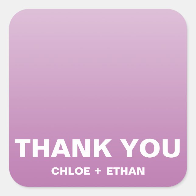 Adesivo Quadrado Agradecimento casamento (Frente)