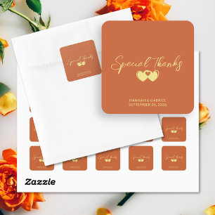 Adesivo Quadrado Agradecimento casamento
