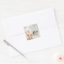 Agradecimento de Casamento em Tela com Pintura Flo