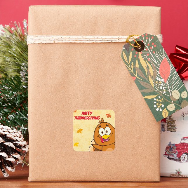 Adesivo Quadrado Agradecimento Divertido Feliz (Criador carregado)