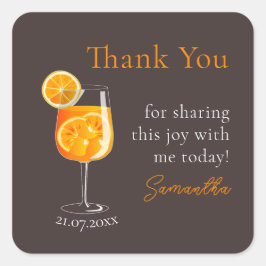 Adesivo Quadrado Agradecimento Personalizado de Despedida de Soltei