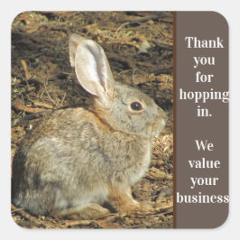 Adesivo Quadrado Agradeço-lhe a admirável Apreciação do Cliente Bun