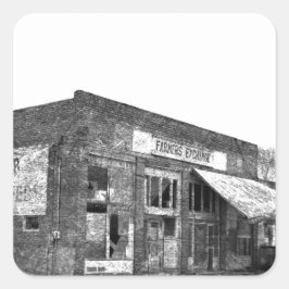 Adesivo Quadrado Agricultores abandonados em preto e branco