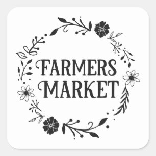 Adesivo Quadrado Agricultores brancos comercializam arte