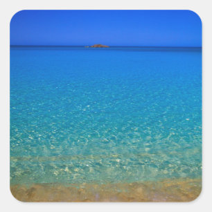 Adesivo Quadrado Água azul, Ilhas Exuma, Bahamas.