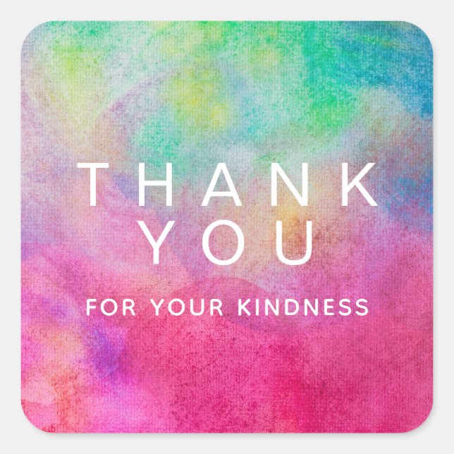 Adesivo Quadrado Água Brilhante Agradeço Sua Gentileza (Frente)