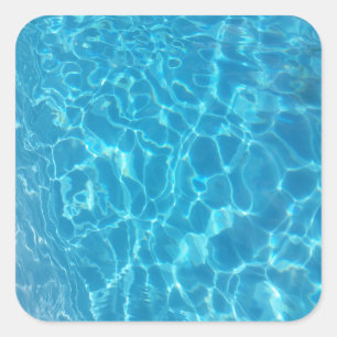 Adesivo Quadrado Água de Piscina Azul Céu Cristalino