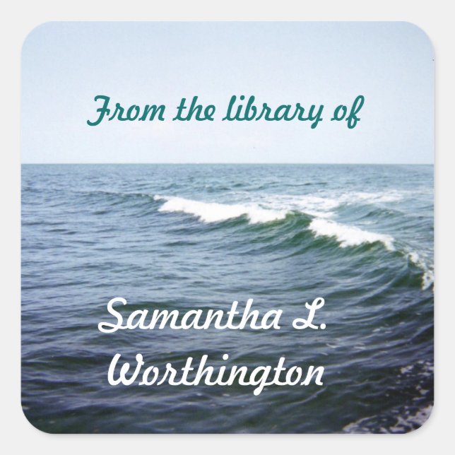 Adesivo Quadrado Água do Mar Personalizada (Frente)