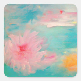 Adesivo Quadrado Água Flor