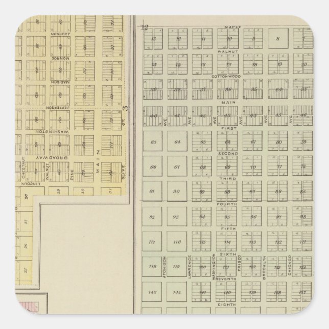 Adesivo Quadrado Água Fria, Proteção, Avilla, Kansas (Frente)