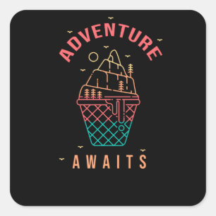 Adesivo Quadrado Aguarda Aventura