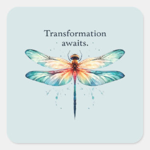Adesivo Quadrado Aguardas de Transformação - Dragonfly Artística