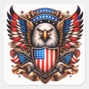 Adesivo Quadrado Águia Americana – Majestoso Símbolo de Liberdade