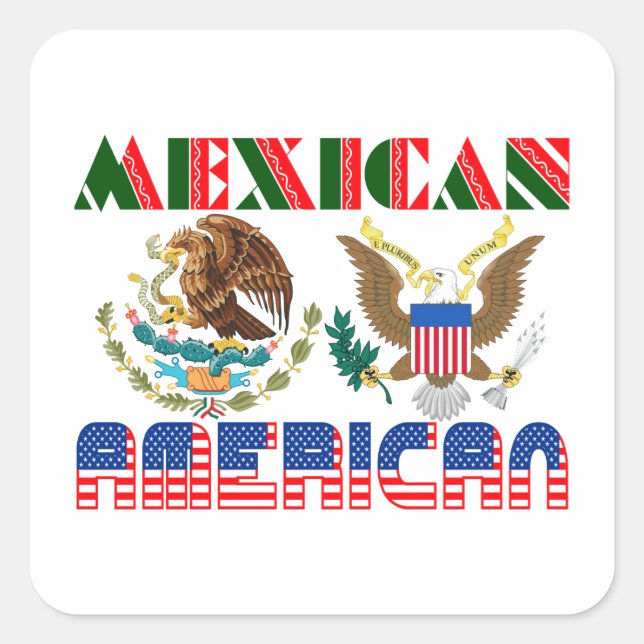 Adesivo Quadrado Águia Americana Mexicana (Frente)