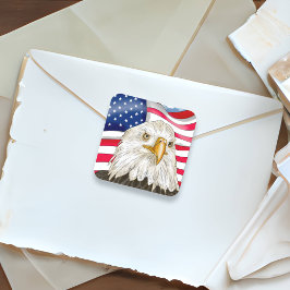 Adesivo Quadrado Águia Balda em frente à Arte Patriótica da Bandeir